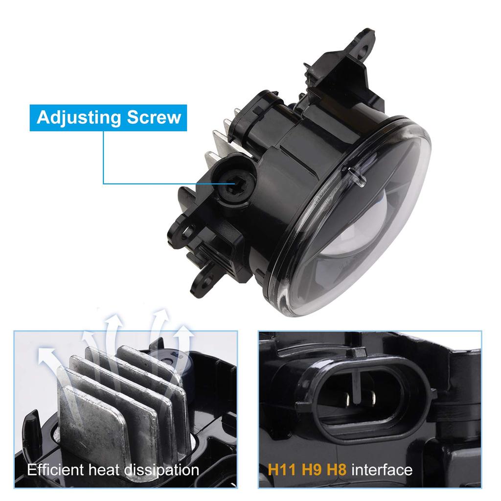 SIEMID LED Fog Lights for Lincoln Navigator Mitsubishi Outlander Sport ASX Montero Pajero L200 LS, RVR, (For Mitsubishi)