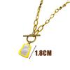 Modern White Shell Charm Necklace Titanium Steel OT Buckled Chain Comfortable Everyday Jewelry Accessory
