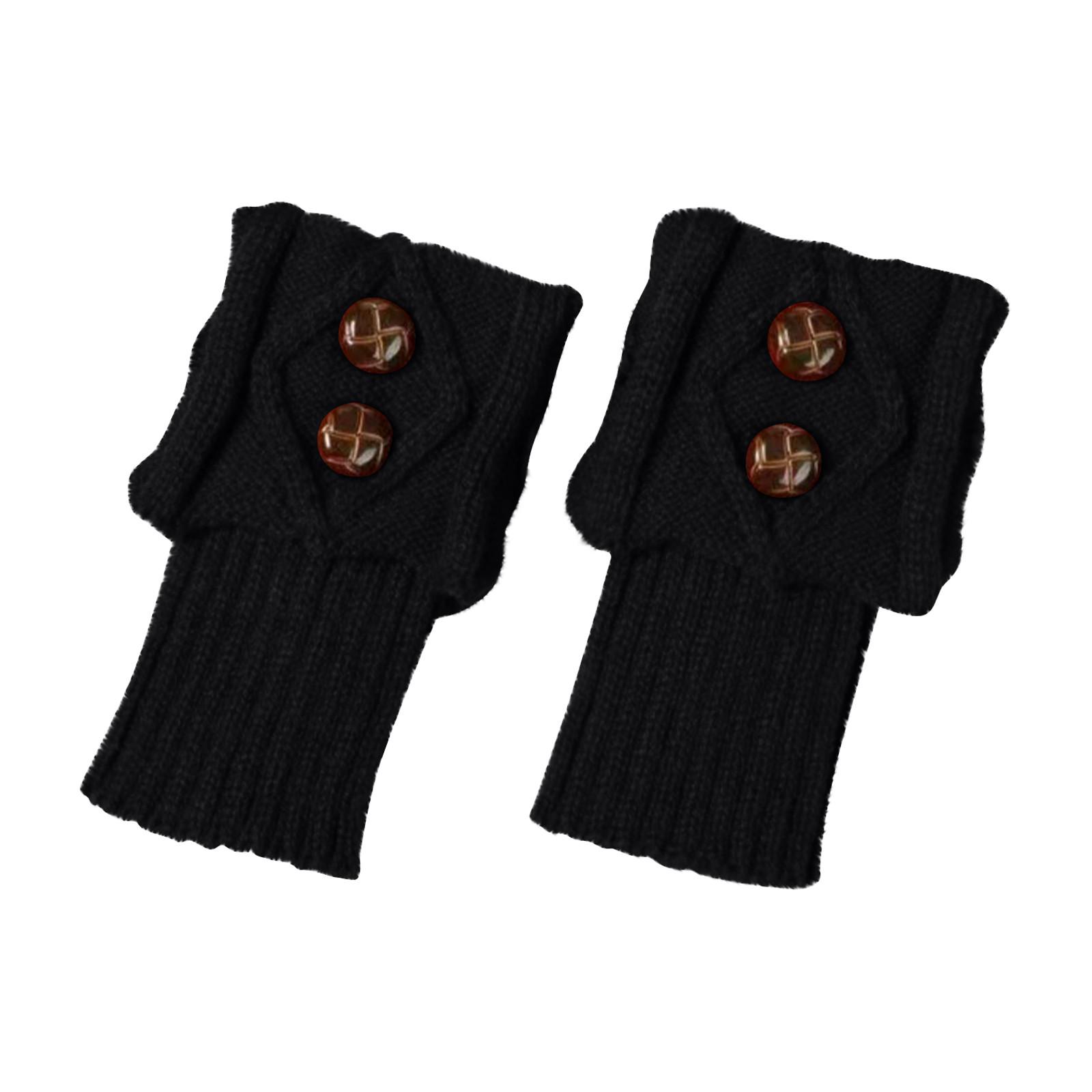 

(проектор)Женские короткие сапоги, носки, вязаные крючком, манжеты, гетры, носки One Size чёрный