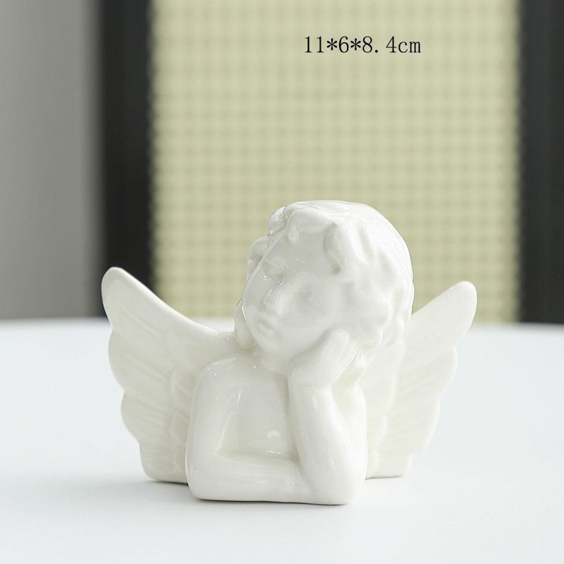 Ceramic Angel Ornament Creative Simple Modern Light Luxury Home Decor Living Room Desktop Entrance Atmosphere Fun Crafts