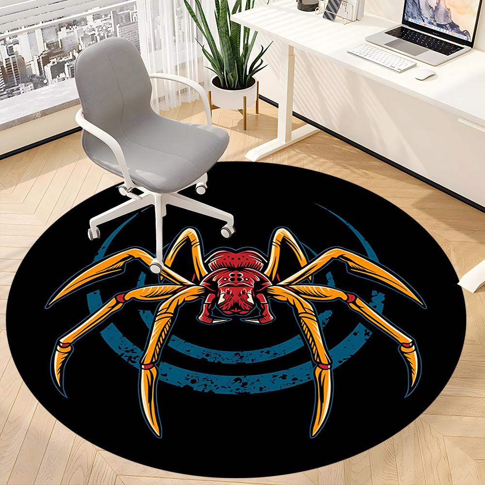 1PC Spider Bee Office Round Area Rug, Mat Suitable For Office, Under Office Chairs Bedroom Living Room Home Decor, Room Deco