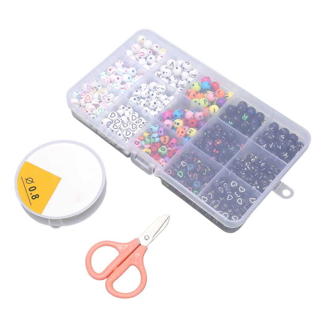 Children Letter Beads Set Acrylic Alphabet Number Beads for Bracelets Necklaces DIY Decoration Gift