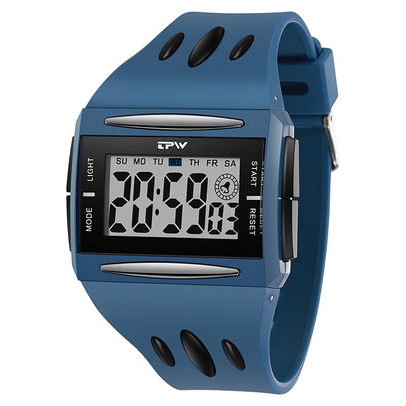 

Мужские и молодежные водонепроницаемые светящиеся спортивные часы-хронограф One Size синий