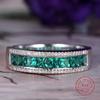 Newest  Sterling Silver Simple Ring For Women Classic Green White CZ Austrian S Plata Color  Lover Wedding Ring