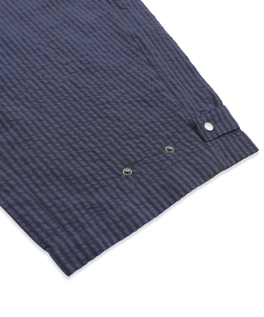 GLACK Gzp005 Cosmic Flower Seersucker Pants (Navy)