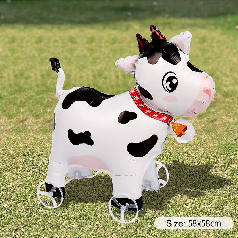 4D Cartoon Foil Balloons Elephant Stand Walking Balloon With Wheel For Kids Birthday Party Decoration Baby Shower