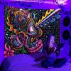 Fluorescent Tapestry Uv Psychedelic Aesthetic Wall Hanging Hippie For Bedroom Dorm Independent Room Decoration