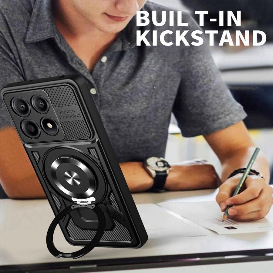 Luxury Shockproof Armor Magnetic Case For Xiaomi Redmi Note 14S 14 13 Pro 5G 14C A5 Poco C75 M6 X6 X7 F7 14T 15 Ultra Ring Cover