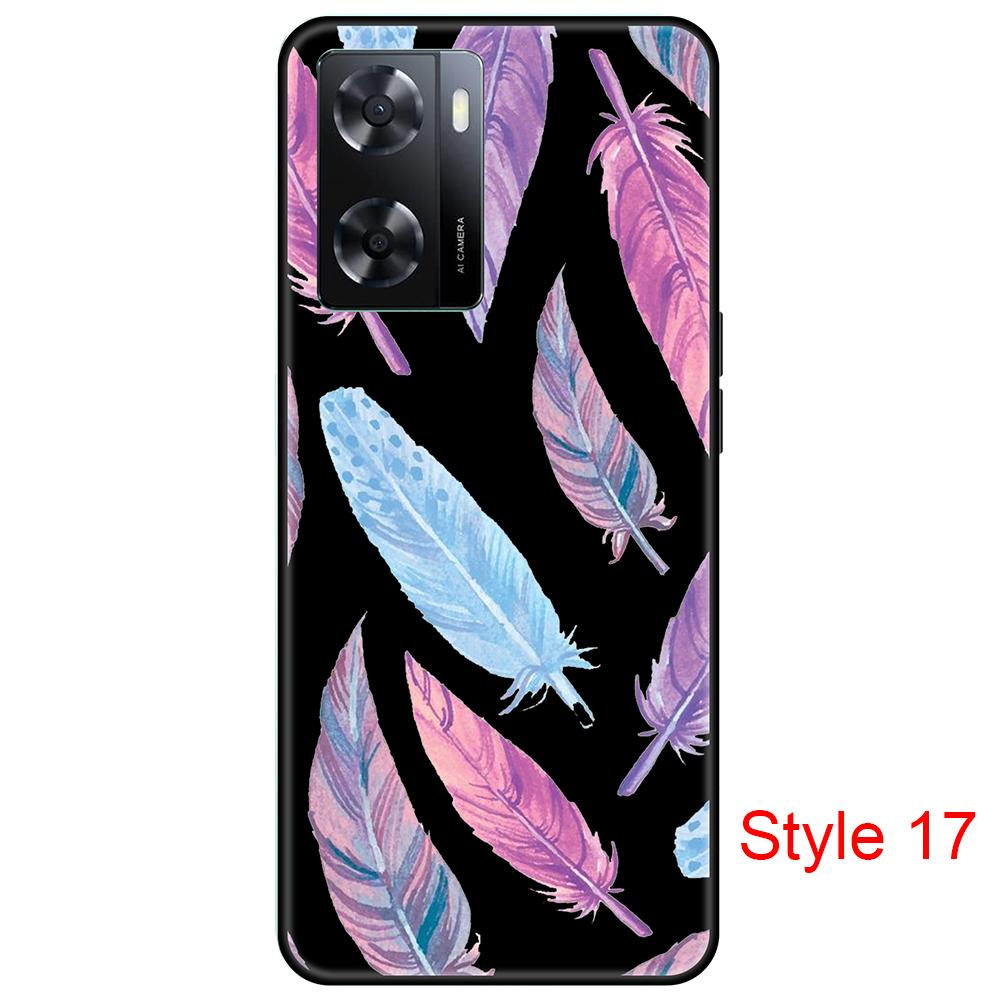 for Oppo A57 4G Black Case Cute Cartoon Soft Silicon shockproof Back Cover 6.56inch Full protection bumper PFTM20