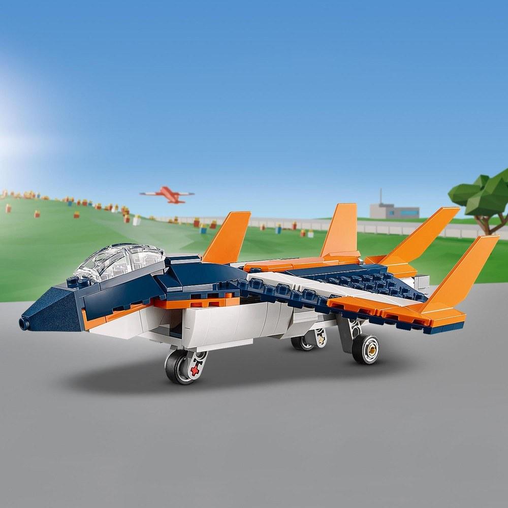 LEGO Creator Expert Supersonic Jet Toy Playset 31126 Vehicle Car Minifigure Birthday Gift for Boys and Girls Age 7-9 Small Children
