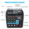 Portable 4 Channels Audio Audio Mixer A4 Sound Mixing Console bluetooth Record 48V Phantom Powe EffectsMixer with USB New