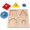 Montessori Various Shape Puzzle 4 Pieces Wood Geometric Shape Match For Baby