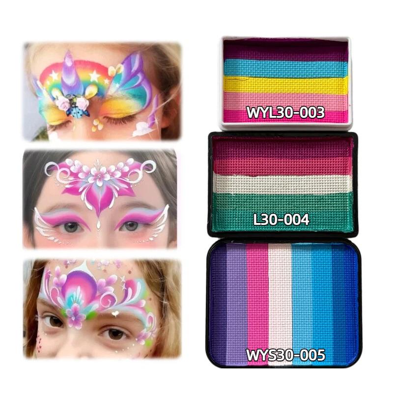 3 30g Children's Professional Rainbow Split Cake Face Painting Body Painting Makeup Is Non-toxic Safe And Easy To Clean