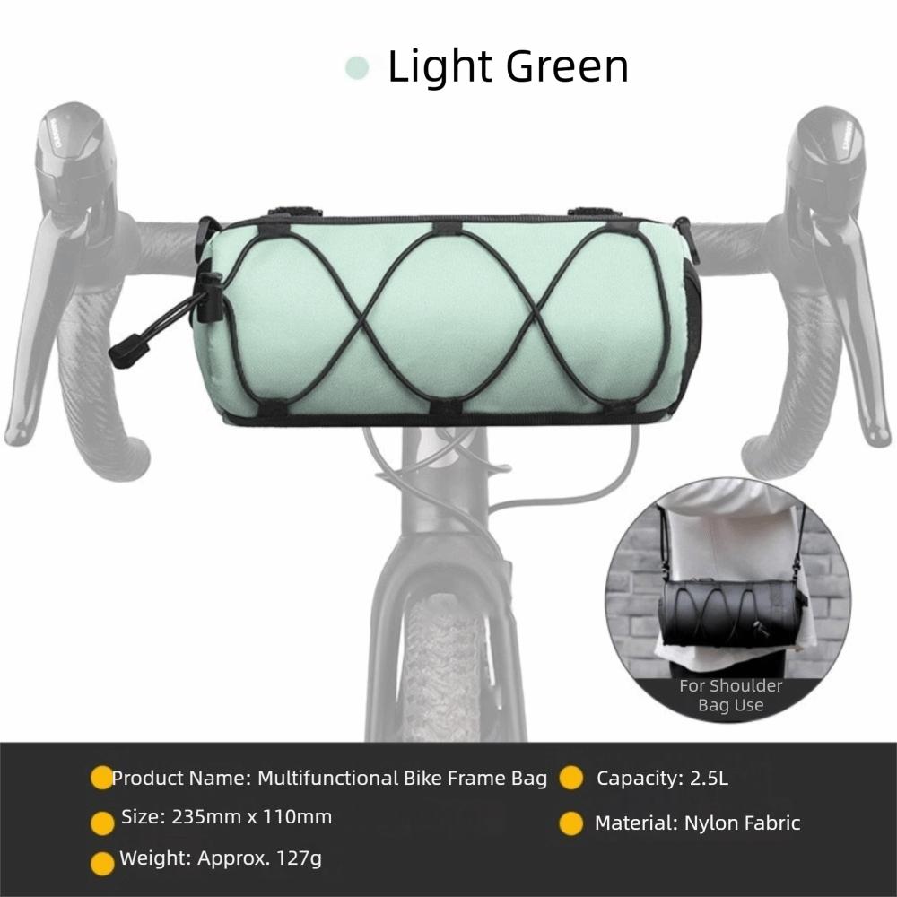 Multi-Functional Cycling Bag Front Frame Large Capacity Bike Organizer Bag Oxford Fabric Elastic Band Cycling Frame Tube Bag