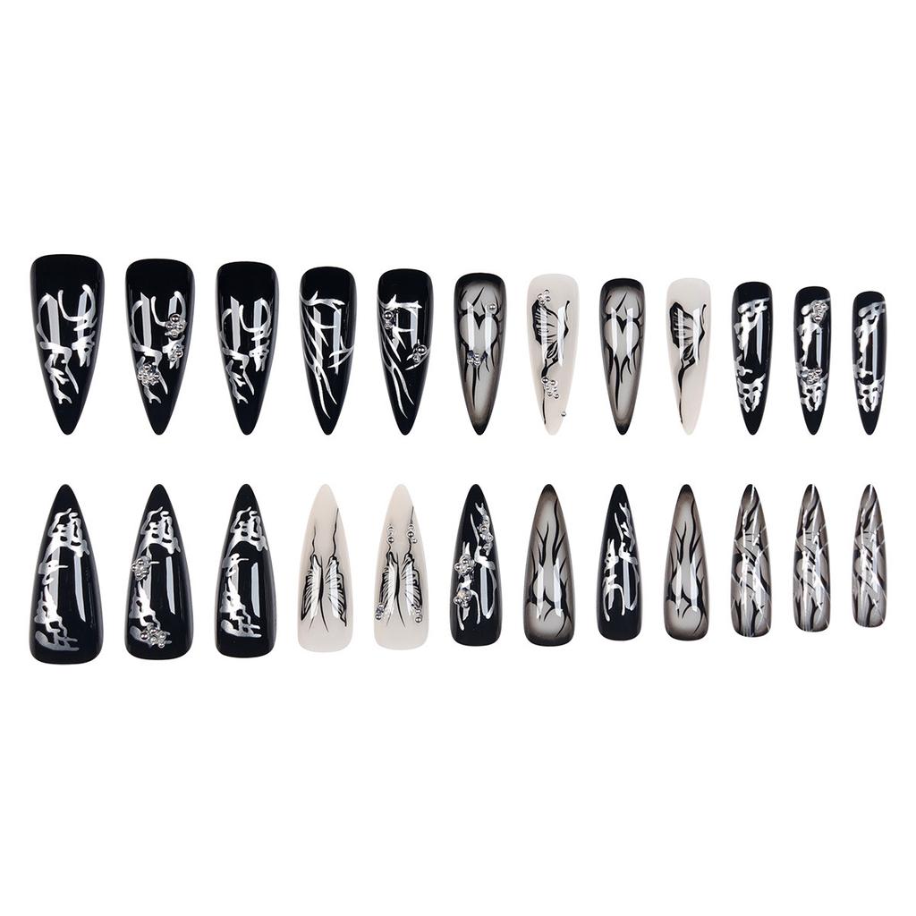 Dark Cool Punk Style Nail Art Film Love Butterfly Wearing Fake Nail Wearing Nail Film