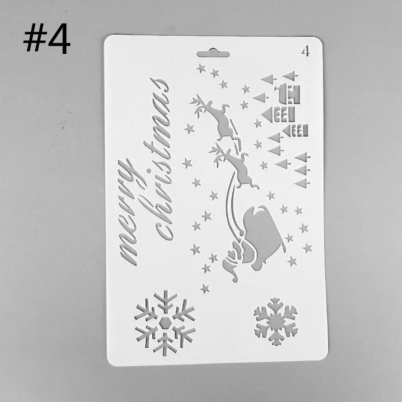 Christmas Painting Template DIY Hand Account Template Theme Lace Ruler Painting Template Random Style