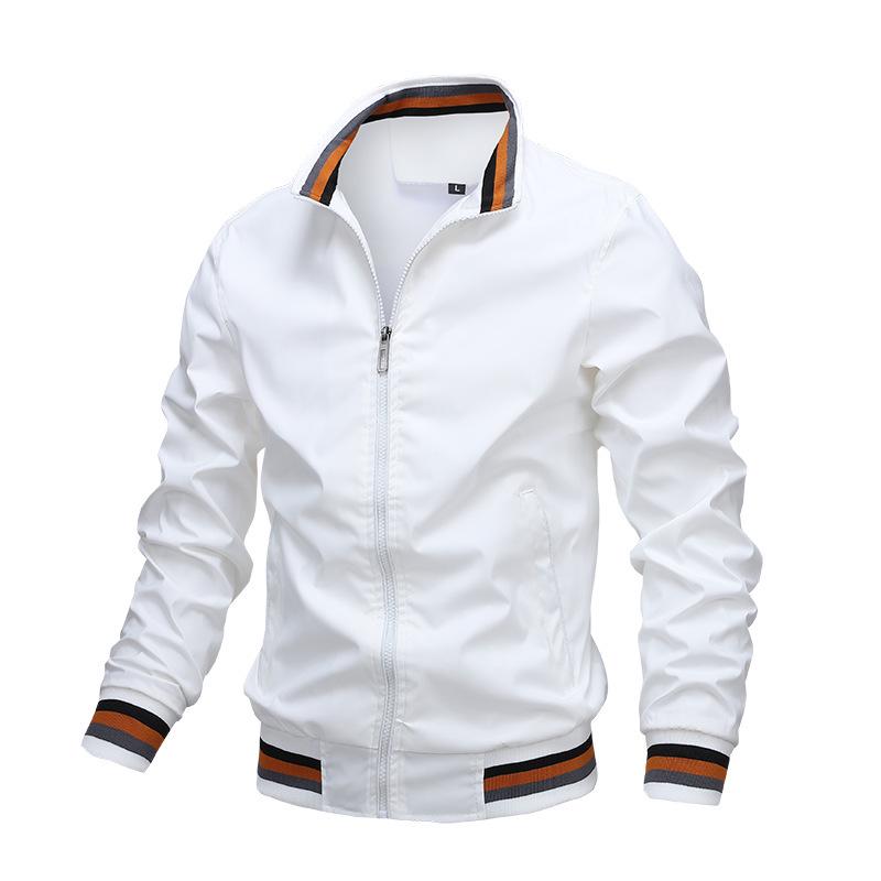 

2022 New Casual Men s Sports Jacket - Solid Color Outerwear for Spring and Autumn XL білий