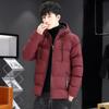 Winter zipper side seam socket padded jacket fit type thickened solid color casual detachable collar youth padded jacket