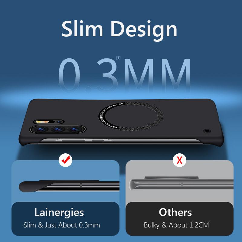 Bezrámečkový magnetický pro Magsafe Slim Case pro Huawei P30 Pro P40 P50 Pro P30Pro 5G bezdrátové nabíjení pevný zadní kryt