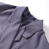 Casual Suit Blazer Coat Women Oversized Double Button Notched Side Slit Jacket Female Autumn Office Shoulder Pads Lady Tops