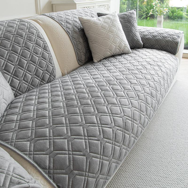 Short Plush Sofa Cover New Model All-Season Universal Non-Slip Multi-Use Light Luxury Sofa Cover Soft And Skin-Friendly