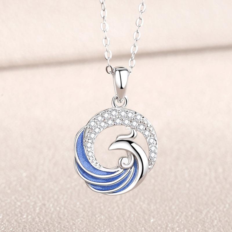 

Танциз S925 стерлингового серебра Роскошное индивидуальное ожерелье с подвеской женское классическое ожерелье прилива WOMEN серебряный