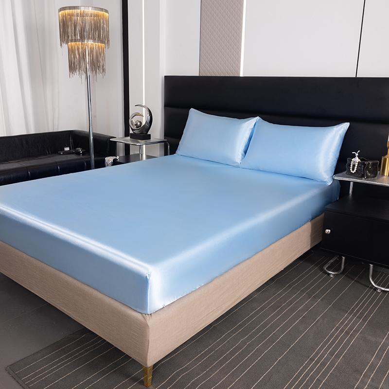 1 Stück Mode Rayon Satin Spannbettlaken Gummibänder für Bettlaken 160*200 Einzel Queen King Bett Spannbettlaken Ohne Kissenbezug