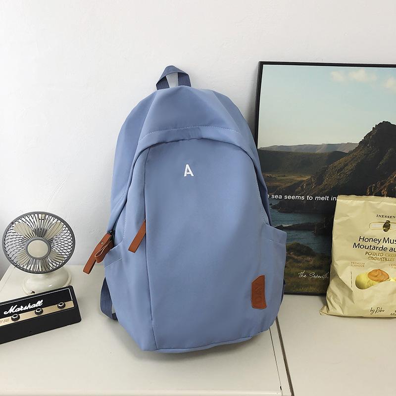 

Простой новый модный школьный рюкзак женский тренд корейская версия рюкзак для старшеклассниц и студенток колледжа повседневный нейлоновый рюкзак женская сумка синий