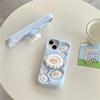 Cartoon Sheep Phone Case For iPhone 15 Pro Max 16 14 13 12 Pro With Wrist bracket Absorbent And Anti Drop soft silicone Cover