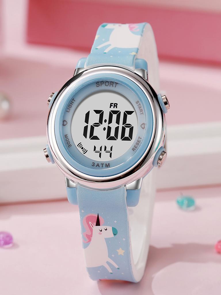 Cute unicorn pattern LED screen electronic watch, suitable for Christmas Halloween gifts, a variety of colors optional