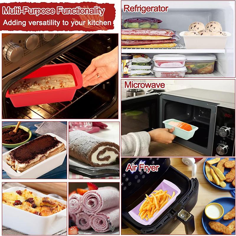 Rectangular Silicone Bread Mold Loaf Tin Cake Pan Toast Mould Nonstick Bakeware DIY Cake Brownie Baking Mold Kitchen Baking Tool