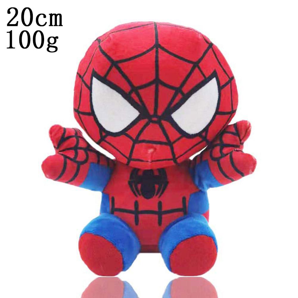 20cm Superhero Plush Toy Set Captain America Hulk Spider Man Black Panther Cartoon Stuffed Doll Kids Gift