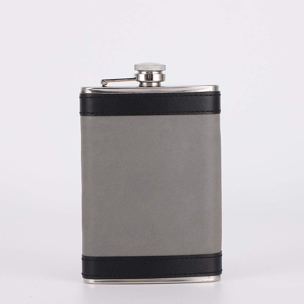

Фляга карманная из черной нержавеющей стали в русском стиле, нержавеющая сталь 304, портативная, унцового размера Set серый