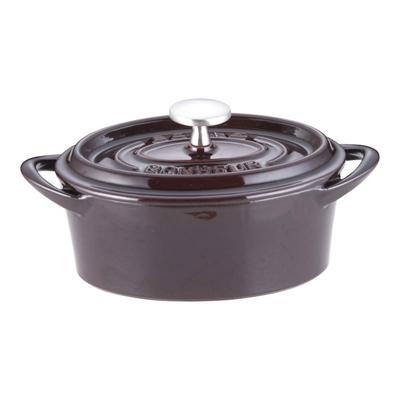 Ishigaki Sangyo Bon Bonnet Oval Fonte ABVB904 Cocotte, 14cm, Aubergine, Fer, Chine,