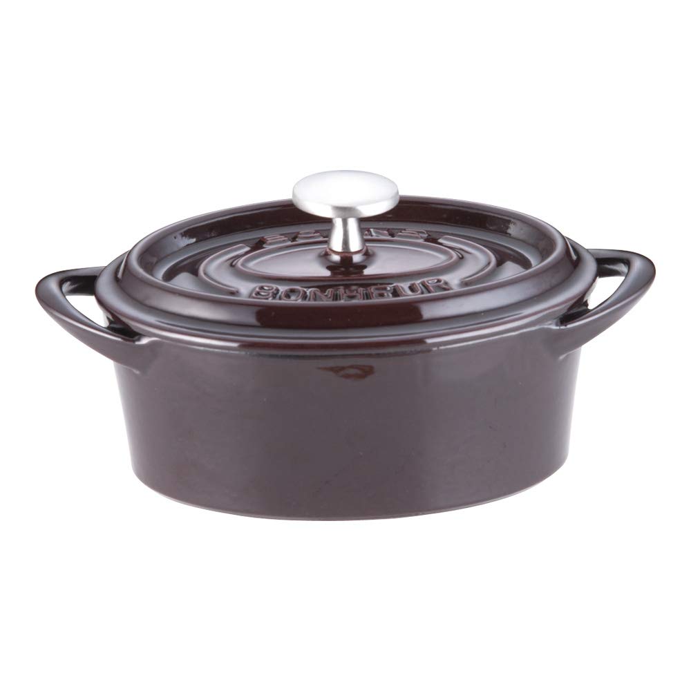

Ishigaki Sangyo Bon Bonnet Oval Cocotte, 14cm, Aubergine, Cast Iron, China, ABVB904