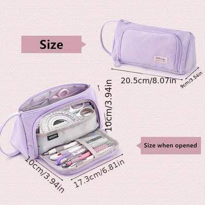 Kawaii Cute Multi-Layer Pencil Case Bag Large Capacity Pen Storage School Stationery Supplies Pencil Box for Students