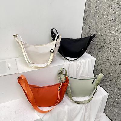Große Kapazität Nylon Jiaozi Crossbody Tasche für Damen, Leichte minimalistische Umhängetasche, Retro japanischer Stil Tägliche Handtasche