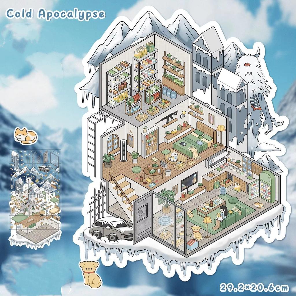 Horror Series School Hospital Scene Sticker for Girls Creative Design DIY Decor Room Layout Mini Decal Stress Relief Sticker