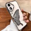 Cartoon Butterfly Glitter Quicksand Case for iPhone 16 15 14 13 Pro Max Plus 11 12 Plating Gradient Bling Camera Film Soft Cover