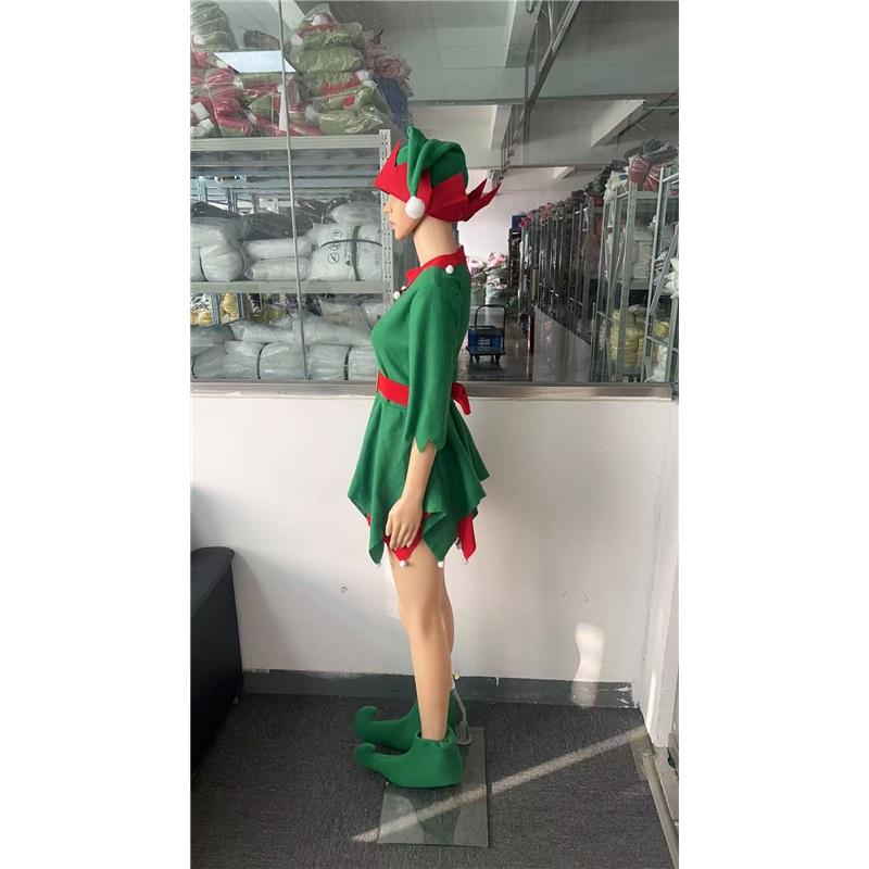 Christmas children's elf costume parent-child outfit festival girls' green Christmas clothing