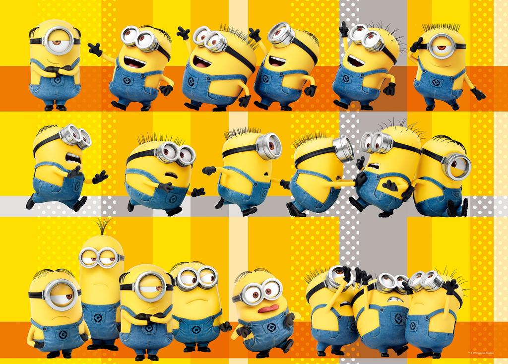 Epoch 500 Piece Jigsaw Puzzle Minions Full! Minions (38 x 53cm) 06-080s with glue and spatula with score ticket EPOCH