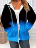 Trendy Plus Size Women's Gradient Zip-Up Hoodie for Comfort and Style
