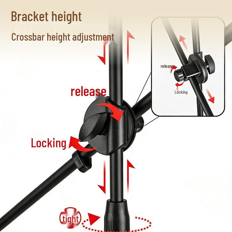 Universal Retractable Microphone Tripod for Live Streaming, Stage Performance & Mobile Phone