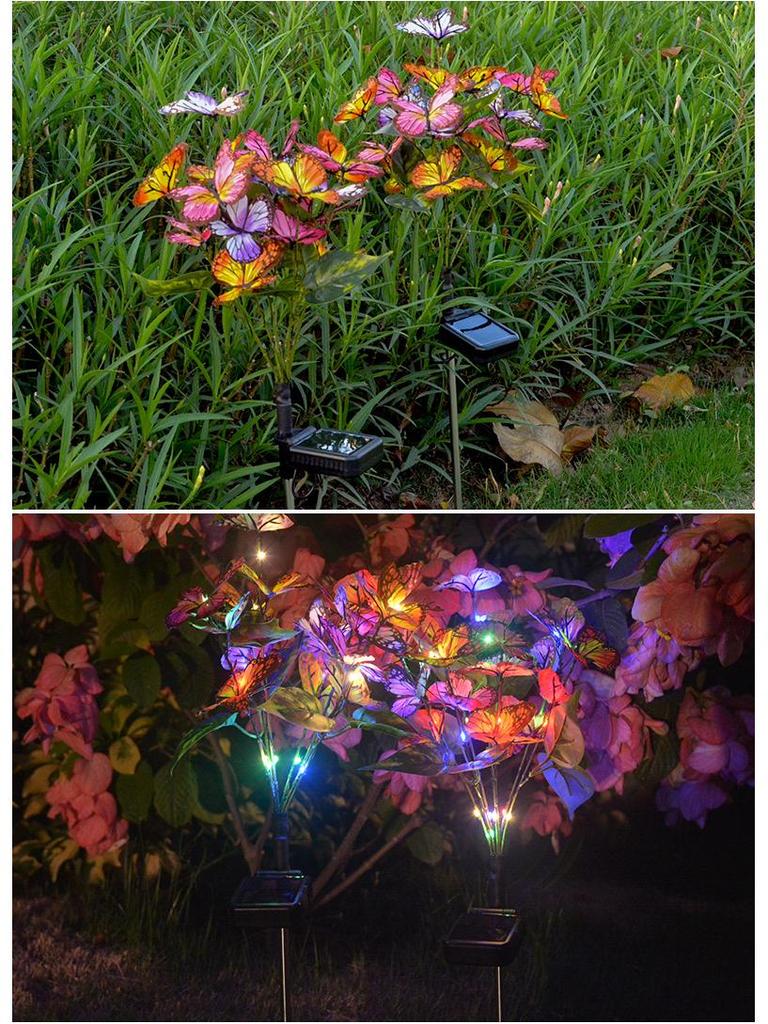 Solar LED Butterfly Flower Garden Light Outdoor Decorative Lamp