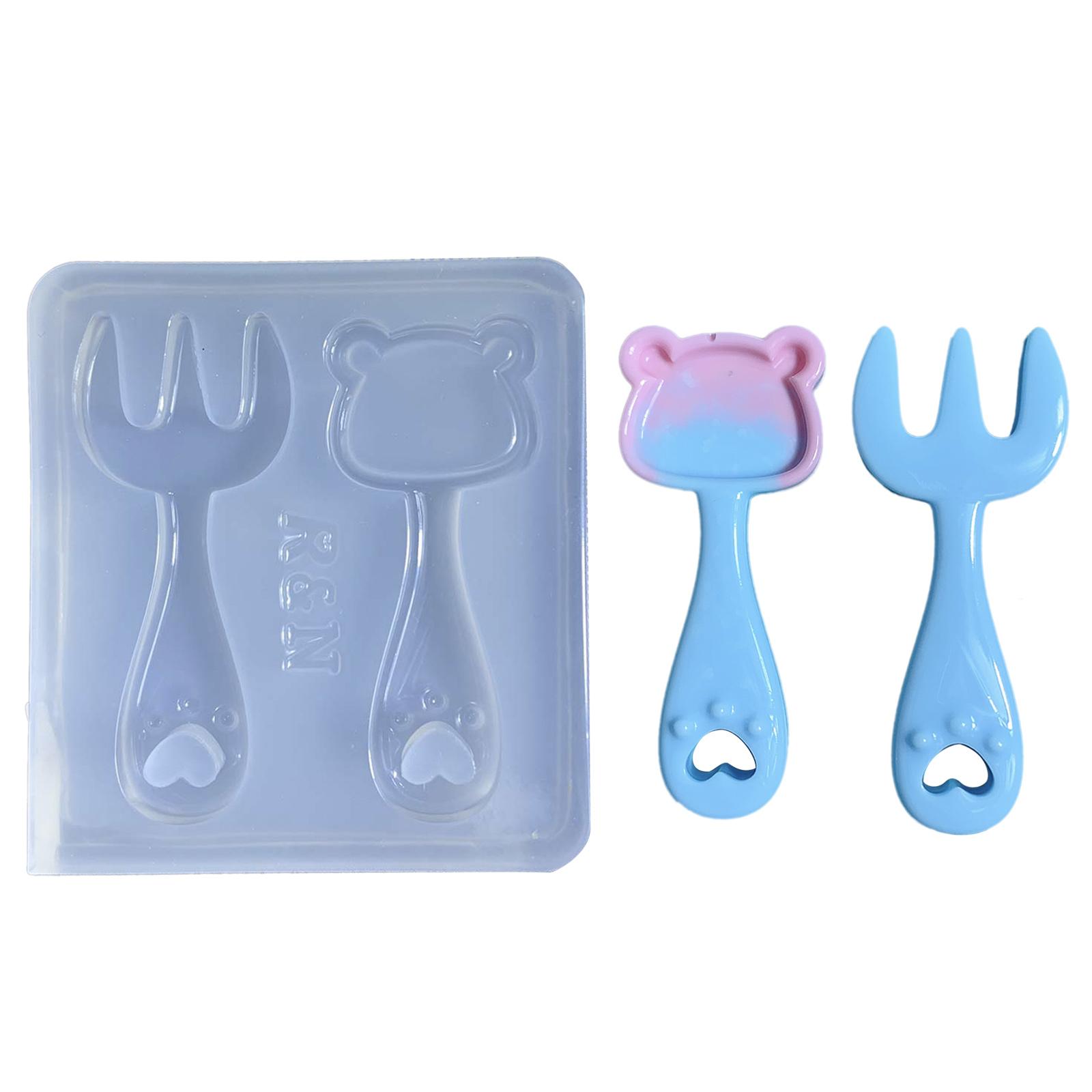 

Медведь, нож, вилка, украшения, силиконовая форма, кулон, форма для украшения ручной работы на День Святого Валентина, подарок на день рождения B