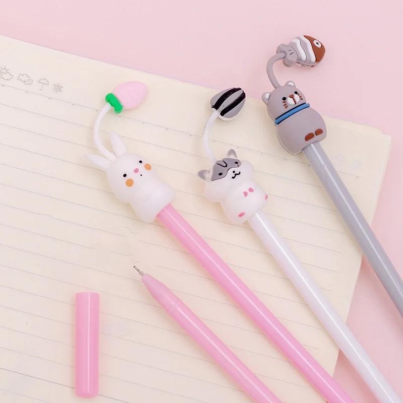 Cartoon Niedliches Haustier Gelstift Schulstudent Schreibwaren Schreibgriff Kugelschreiber Schere Hamster Katze Schwein Kaninchen Tier Stift