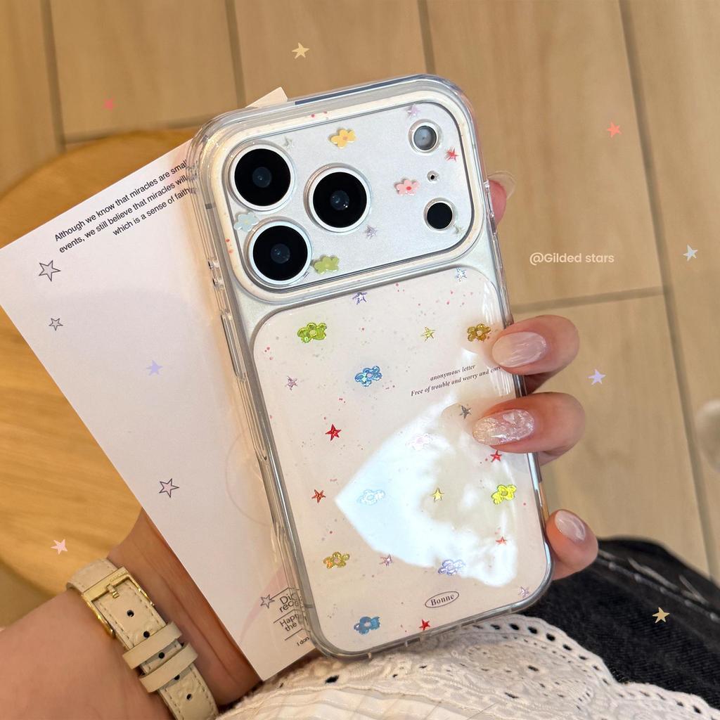 Colorful Flower and Star Phone Case for iPhone 16, iPhone 17, and iPhone 17 Pro Max