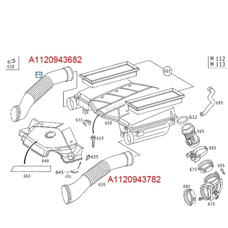 Auto Lufteinlass Ansaugrohr Schlauch für Mercedes W211 E 220 E240 E320 A1120943582 A1120943482 Teile Zubehör-A87Q