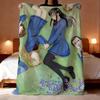 Anime Whispered Words Throw Lightweight 240g Flannel Blanket Soft Skin-friendly for Summer Cooling