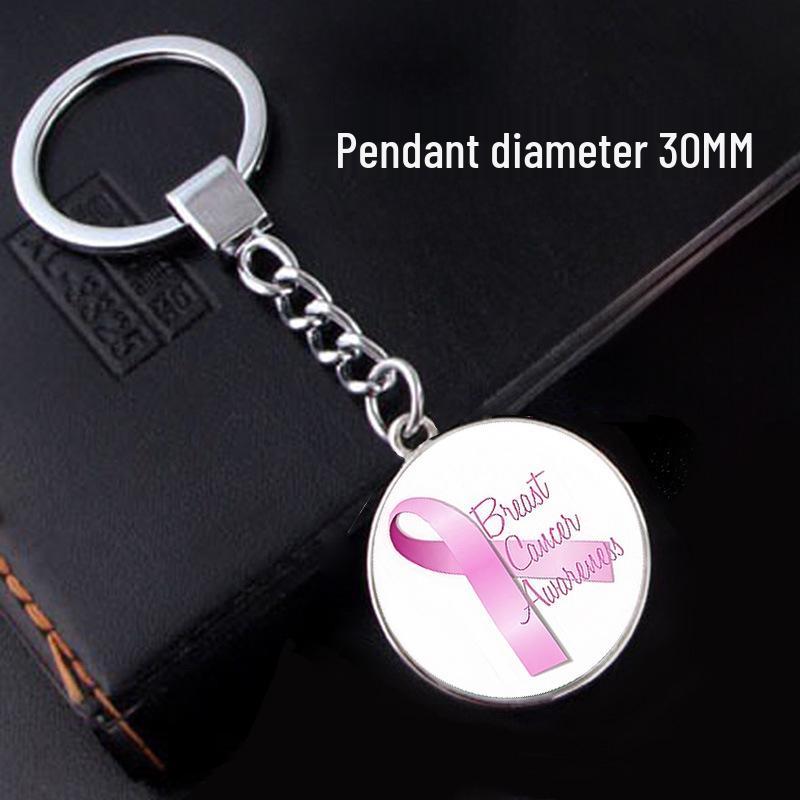 Women s Empowerment Breast Cancer Awareness Keychain Gem Souvenir